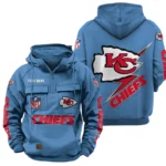 Kansas City Chiefs Quarter Zip Hoodie Multi-Pockets Custom Name