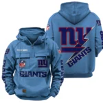 New York Giants Quarter Zip Hoodie Multi-Pockets Custom Name