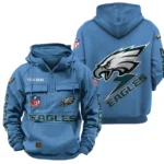 Philadelphia Eagles Quarter Zip Hoodie Multi-Pockets Custom Name