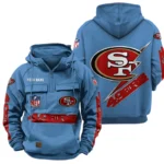San Francisco 49ers Quarter Zip Hoodie Multi-Pockets Custom Name