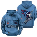 Tennessee Titans Quarter Zip Hoodie Multi-Pockets Custom Name