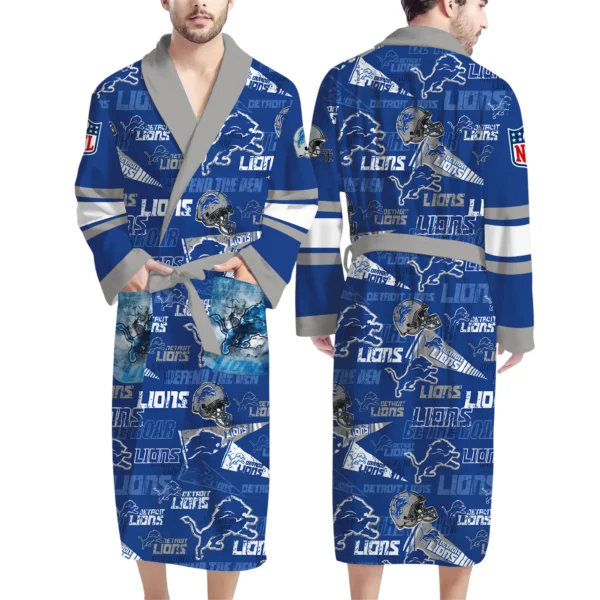 Detroit Lions Unisex 3D Bathrobe