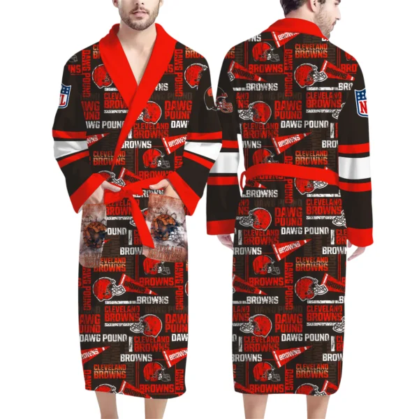 Cleveland Browns Unisex 3D Bathrobe
