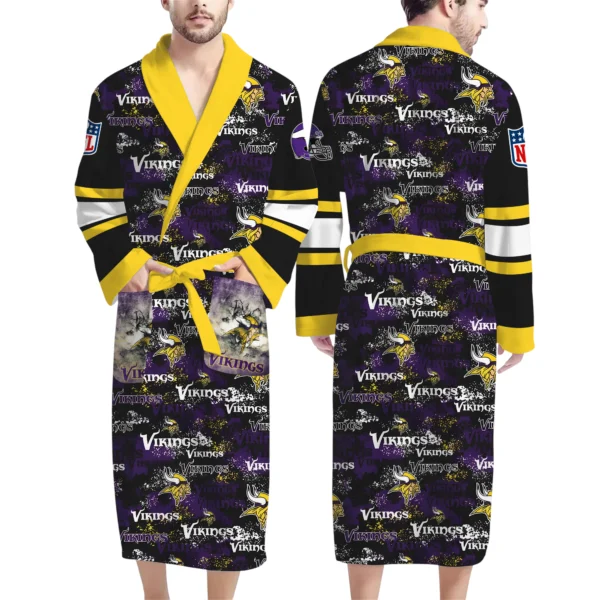 Minnesota Vikings Unisex 3D Bathrobe