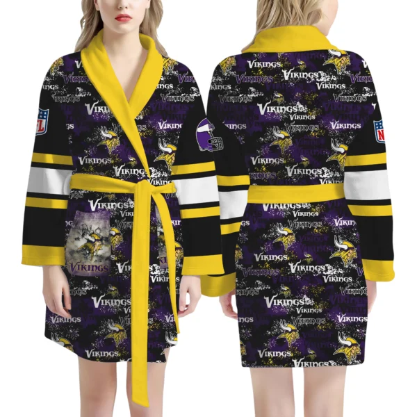 Minnesota Vikings Unisex 3D Bathrobe