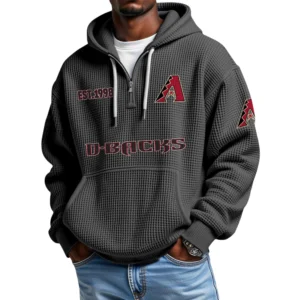 Arizona Diamondbacks Quarter-Zip Waffle Knit Hoodie