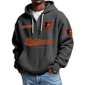 Baltimore Orioles Quarter-Zip Waffle Knit Hoodie