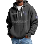 Colorado Rockies Quarter-Zip Waffle Knit Hoodie