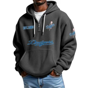 Los Angeles Dodgers Quarter-Zip Waffle Knit Hoodie
