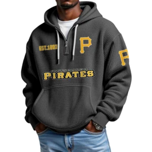 Pittsburgh Pirates Quarter-Zip Waffle Knit Hoodie