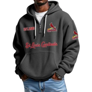 St. Louis Cardinals Quarter-Zip Waffle Knit Hoodie