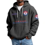 Texas Rangers Quarter-Zip Waffle Knit Hoodie