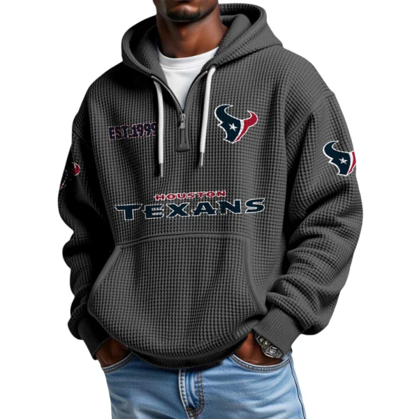 Houston Texans Quarter-Zip Waffle Knit Hoodie