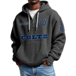 Indianapolis Colts Quarter-Zip Waffle Knit Hoodie