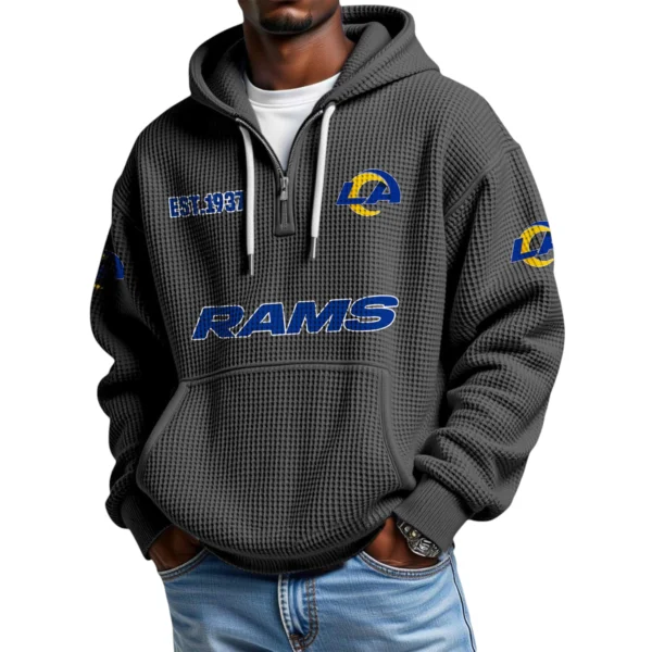 Los Angeles Rams Quarter-Zip Waffle Knit Hoodie