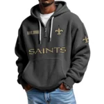 New Orleans Saints Quarter-Zip Waffle Knit Hoodie