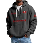 Tampa Bay Buccaneers Quarter-Zip Waffle Knit Hoodie