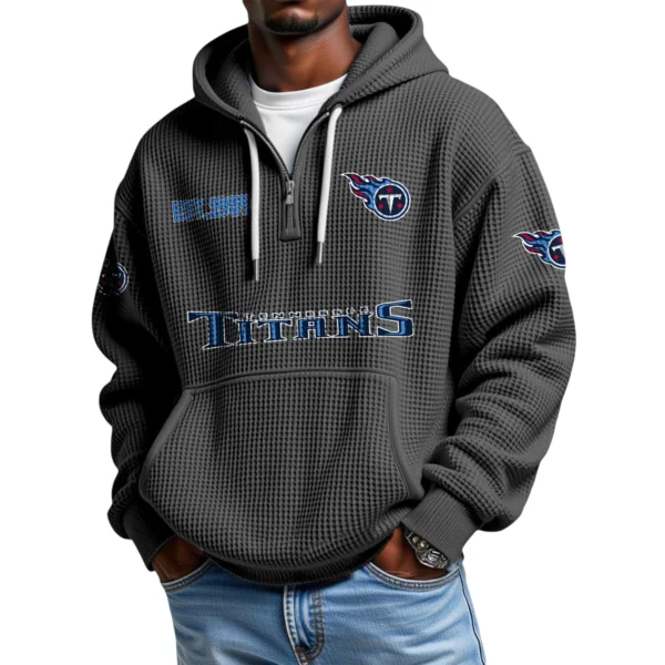 Tennessee Titans Quarter-Zip Waffle Knit Hoodie