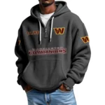 Washington Commanders Quarter-Zip Waffle Knit Hoodie