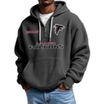 Atlanta Falcons Quarter-Zip Waffle Knit Hoodie Custom Your Name