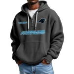 Carolina Panthers Quarter-Zip Waffle Knit Hoodie Custom Your Name