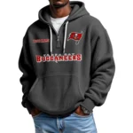 Tampa Bay Buccaneers Quarter-Zip Waffle Knit Hoodie Custom Your Name