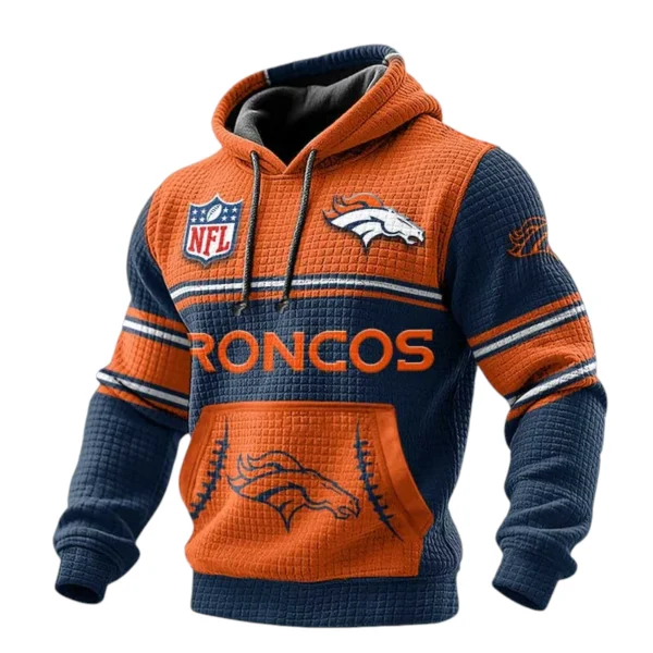 Denver Broncos 3D Waffle Pullover Hoodie