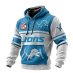 Detroit Lions 3D Waffle Pullover Hoodie