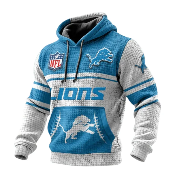 Detroit Lions 3D Waffle Pullover Hoodie