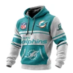 Miami Dolphins 3D Waffle Pullover Hoodie