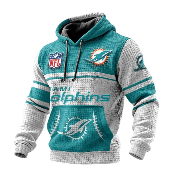 Miami Dolphins 3D Waffle Pullover Hoodie