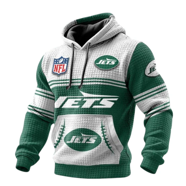 New York Jets 3D Waffle Pullover Hoodie