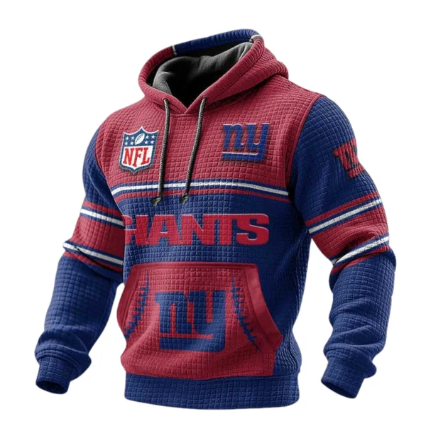 New York Giants 3D Waffle Pullover Hoodie