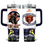Batman x Chicago Bears Tumblers 40oz with Transparent Lid, Handle & Straw Custom Your Name