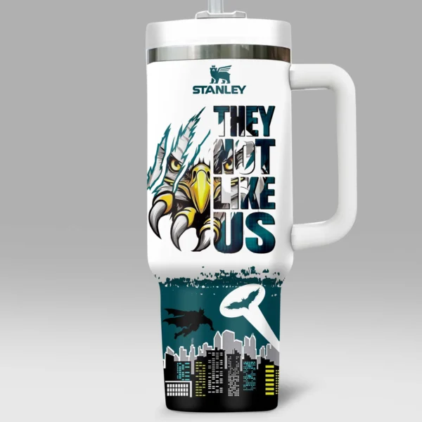 Batman x Philadelphia Eagles Tumblers 40oz with Transparent Lid, Handle & Straw Custom Your Name