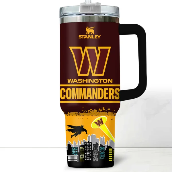 Snoopy x Washington Commanders Tumblers 40oz with Transparent Lid, Handle & Straw Custom Your Name