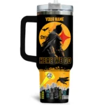 Batman x Pittsburgh Steelers Tumblers 40oz with Transparent Lid, Handle & Straw Custom Name