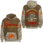 Miami Dolphins US Marine Corps 250th Anniversary 3D Hoodie Limited 2026 Custom Your Name