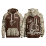Atlanta Falcons x Marine Corps 250th Anniversary 3D Hoodie Limited 2026 Personalize Name