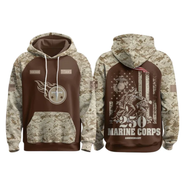 Tennessee Titans x Marine Corps 250th Anniversary 3D Hoodie Limited 2026 Personalize Name