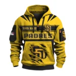 San Diego Padres 3D Half Zip Hoodie Custom Your Name