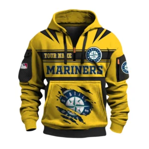 Seattle Mariners 3D Half Zip Hoodie Custom Your Name