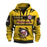 Washington Nationals 3D Half Zip Hoodie Custom Your Name