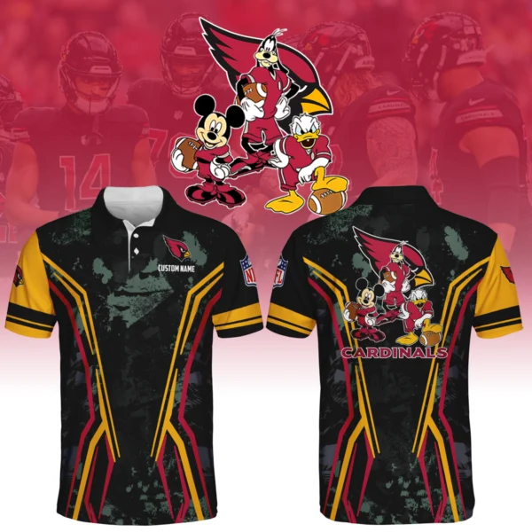 Arizona Cardinals x Disney 3D Polo Shirt Custom Name