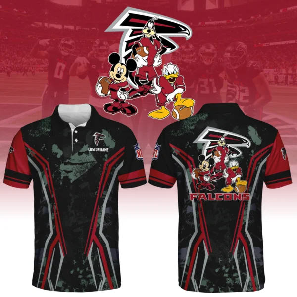 Atlanta Falcons x Disney 3D Polo Shirt Custom Name