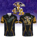 Baltimore Ravens x Disney 3D Polo Shirt Custom Name
