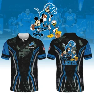 Detroit Lions x Disney 3D Polo Shirt Custom Name