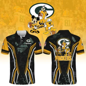 Green Bay Packers x Disney 3D Polo Shirt Custom Name