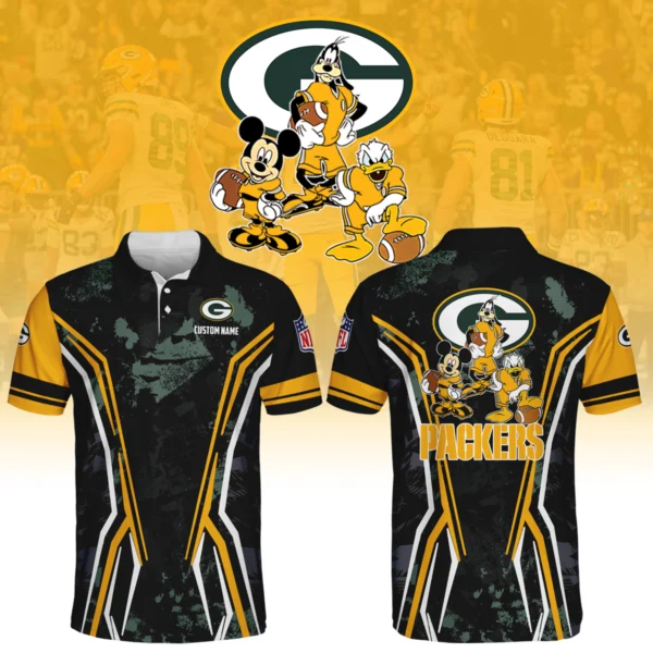 Green Bay Packers x Disney 3D Polo Shirt Custom Name