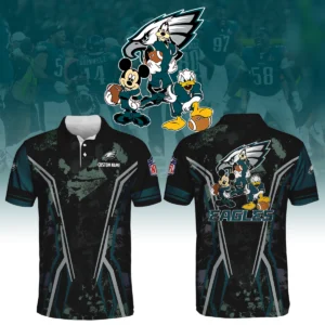 Philadelphia Eagles x Disney 3D Polo Shirt Custom Name